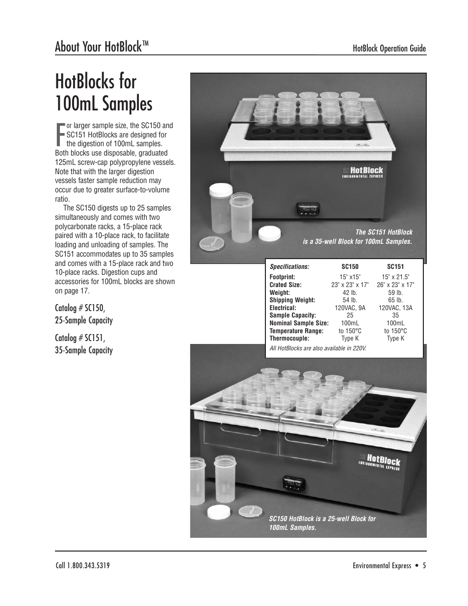 Hotblocks for 100ml samples, About your hotblock | Environmental Express HotBlock CAL 3300 User Manual | Page 6 / 20