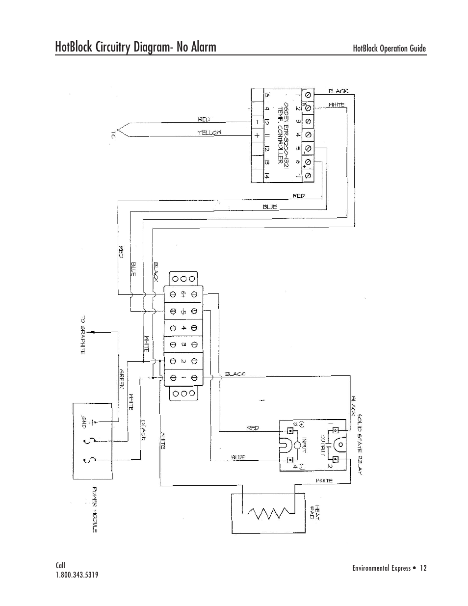 Hotblock circuitry diagram- no alarm | Environmental Express HotBlock Ogden 3200 User Manual | Page 13 / 18