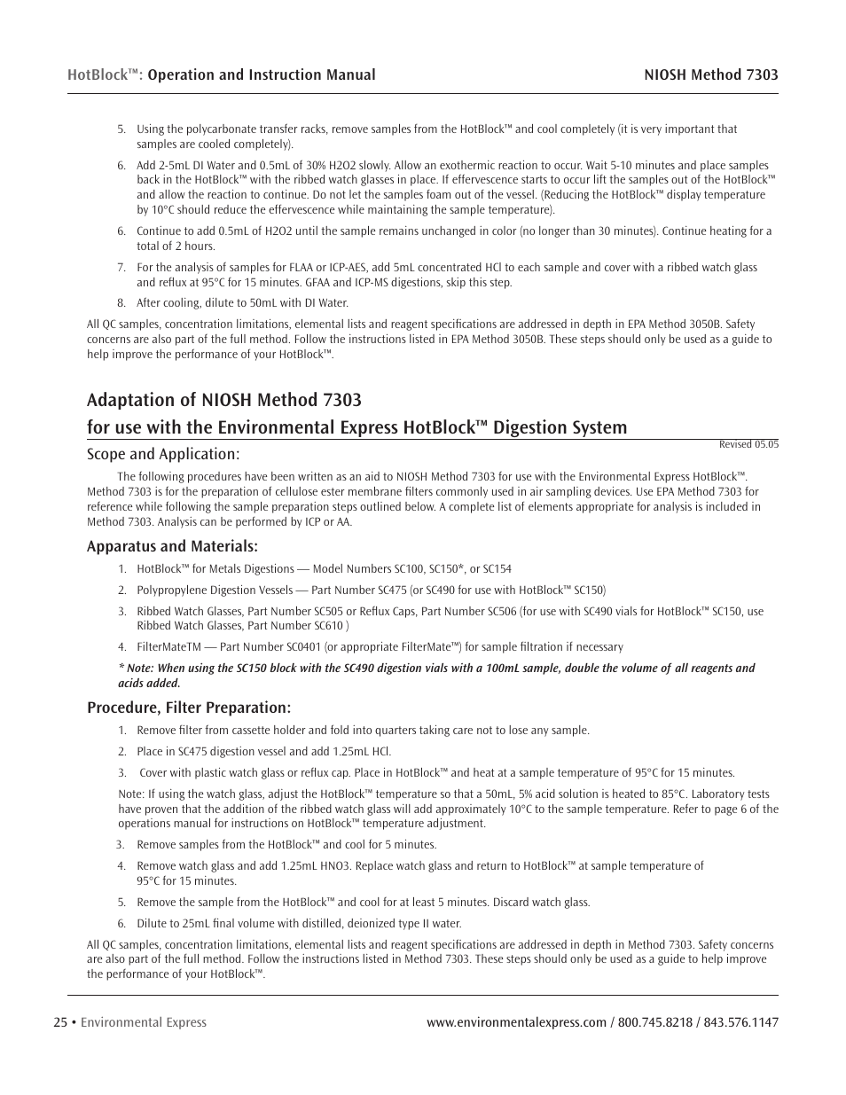 Environmental Express HotBlock Pro User Manual | Page 27 / 28