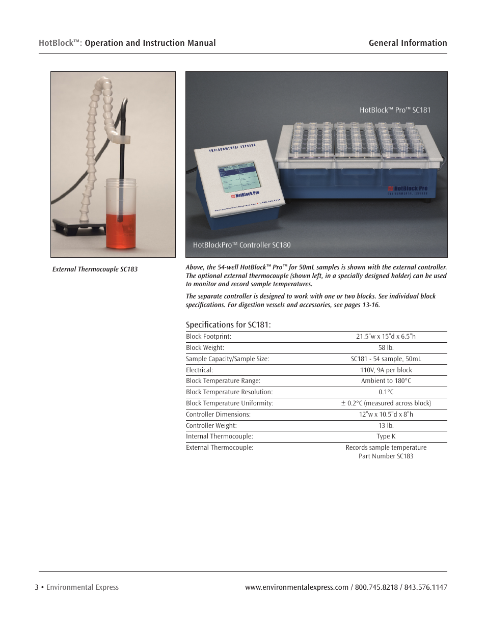 Environmental Express HotBlock Pro User Manual | Page 5 / 28