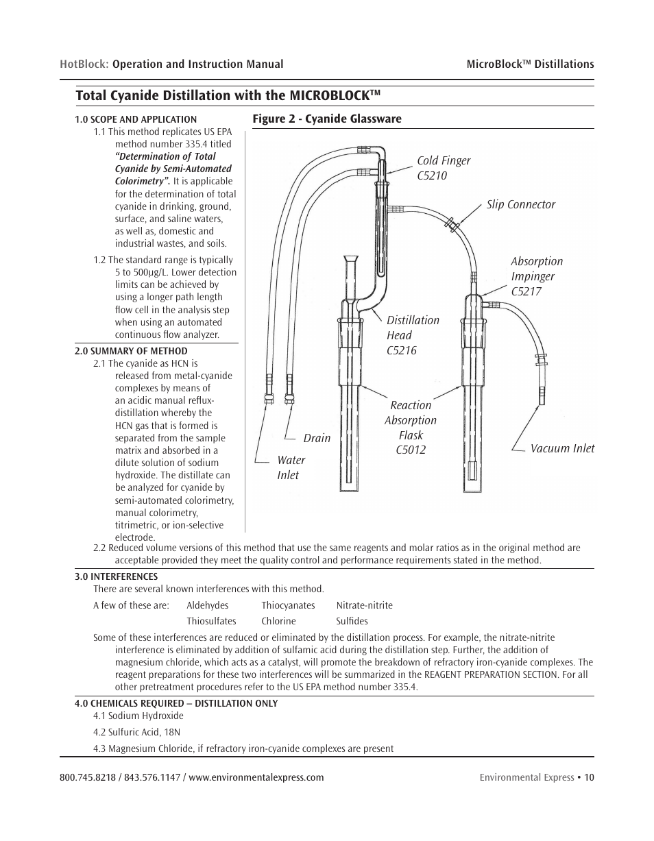 Total cyanide distillation with the microblock | Environmental Express MicroBloc User Manual | Page 12 / 20