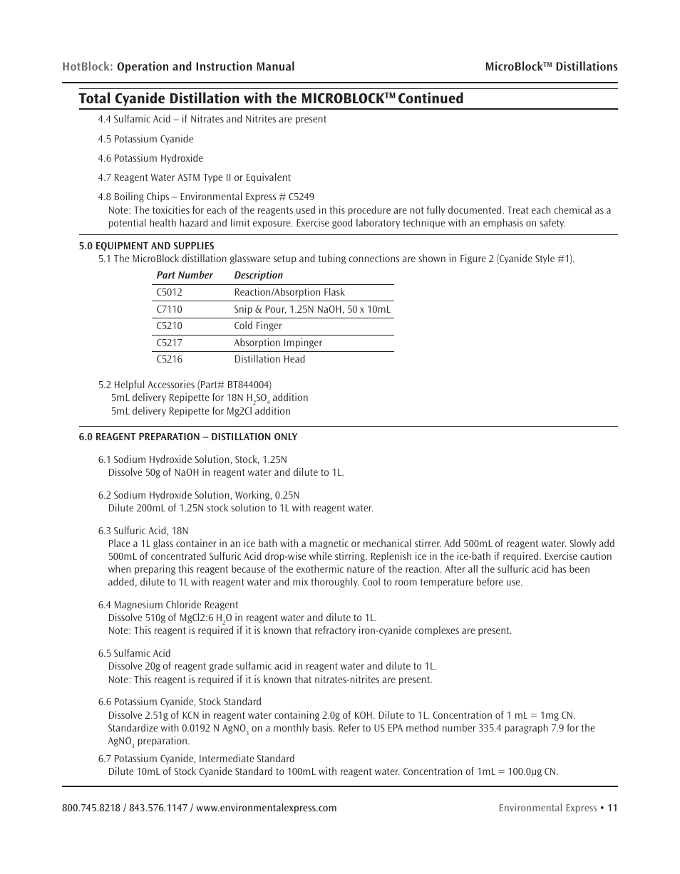 Total cyanide distillation with the microblock, Continued | Environmental Express MicroBloc User Manual | Page 13 / 20