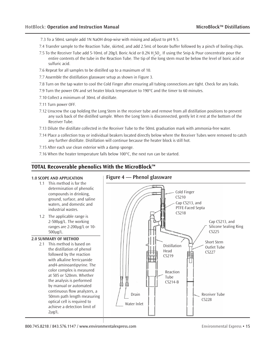 Total recoverable phenolics with the microblock, Figure 4 — phenol glassware | Environmental Express MicroBloc User Manual | Page 17 / 20