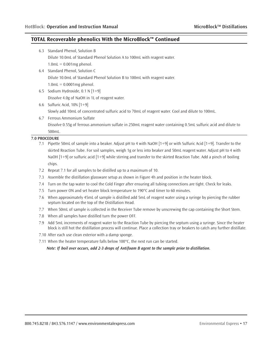 Environmental Express MicroBloc User Manual | Page 19 / 20