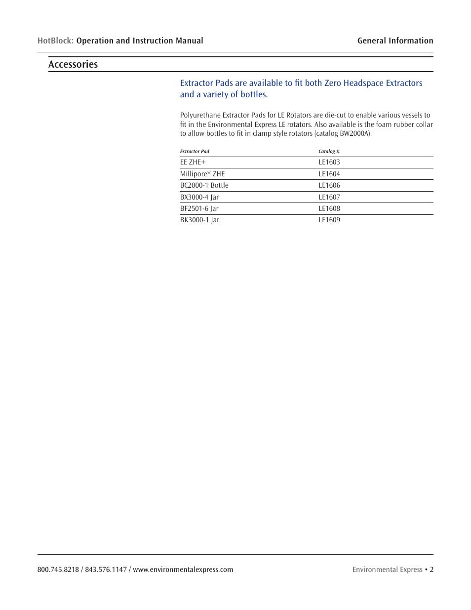 Accessories | Environmental Express Rotator User Manual | Page 4 / 11