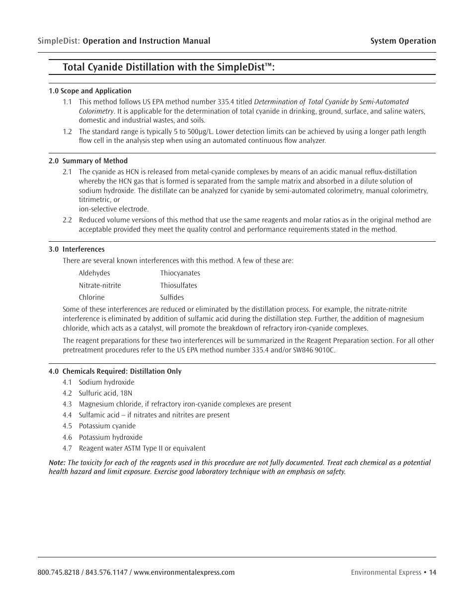 Total cyanide distillation with the simpledist | Environmental Express SimpleDist User Manual | Page 16 / 24