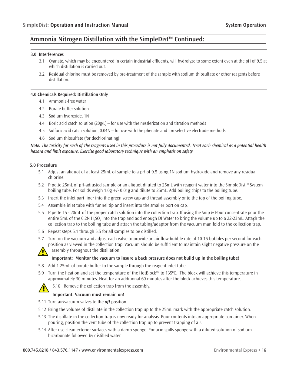 Environmental Express SimpleDist User Manual | Page 18 / 24