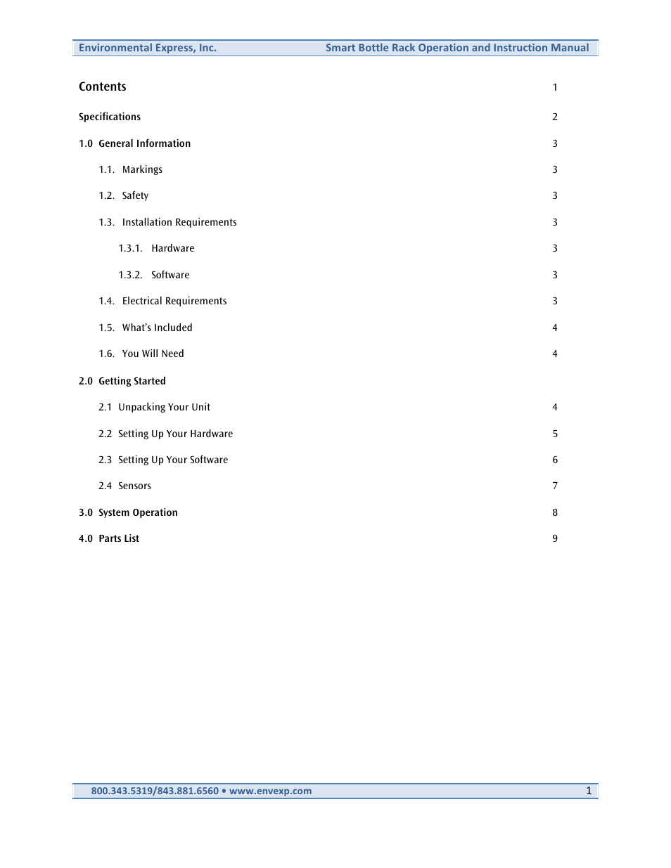 Smart bottle rack manual pb 12.07.08 | Environmental Express Smart Bottle User Manual | Page 2 / 10