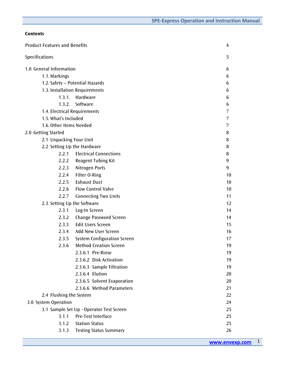 Spe-express manual 13.01.28 | Environmental Express SPE-Express with Cover User Manual | Page 2 / 44