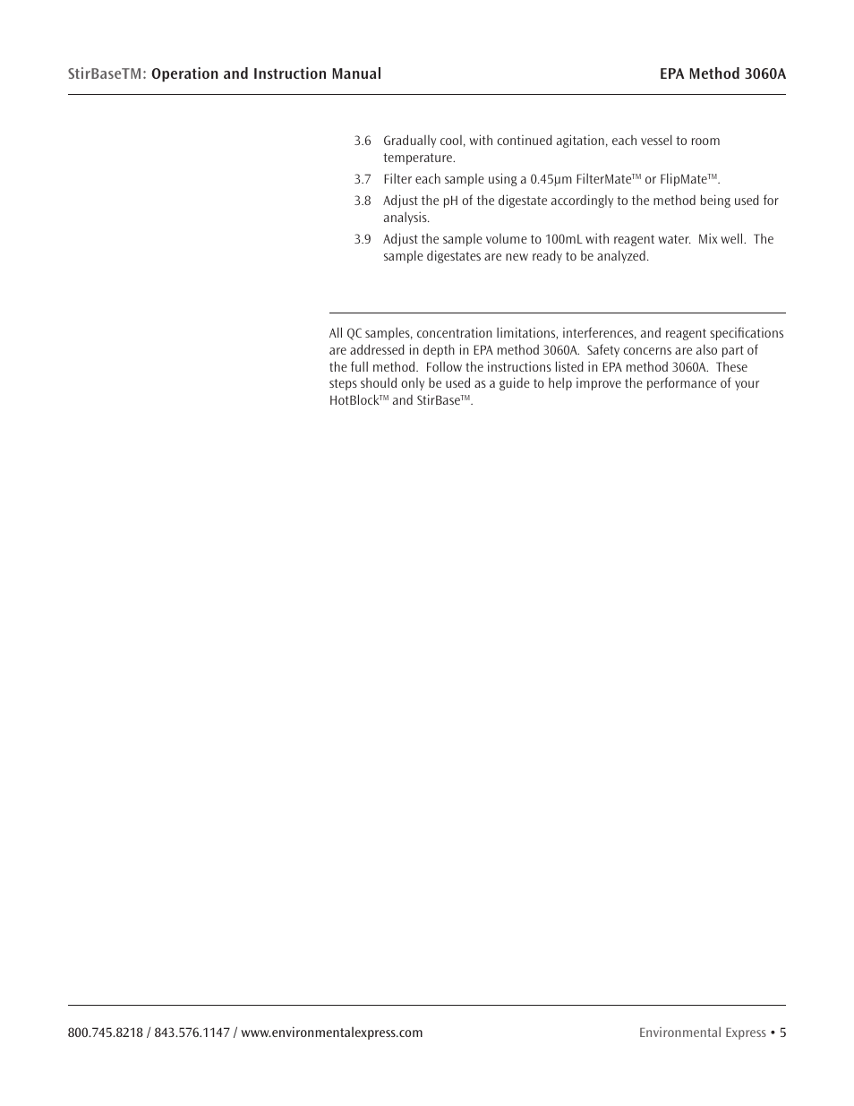 Environmental Express StirBase User Manual | Page 7 / 7