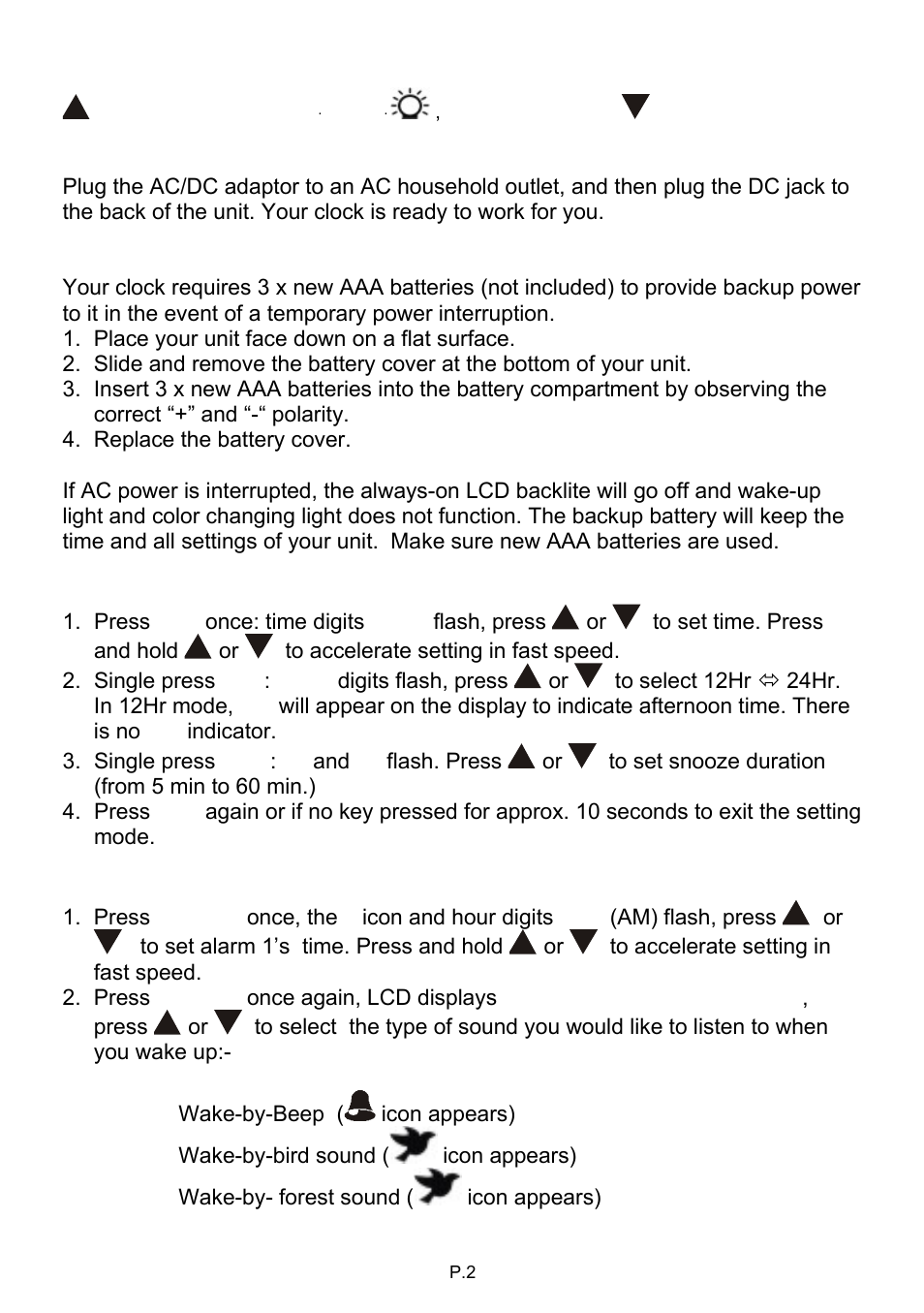 Equity by La Crosse 31112 Mood Light Alarm Clock User Manual | Page 2 / 7