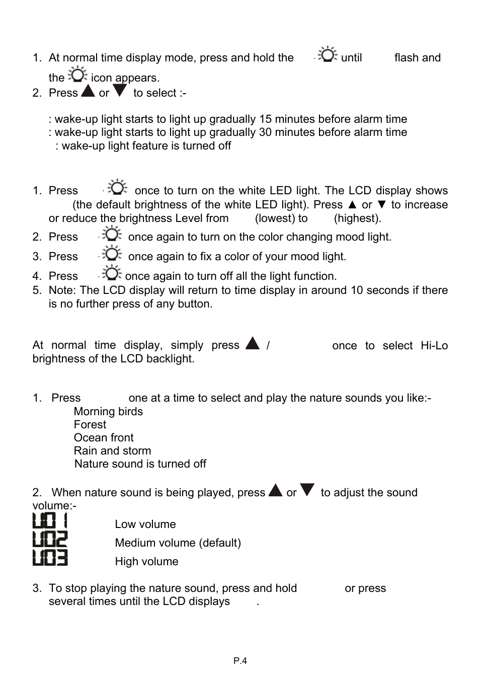 Equity by La Crosse 31112 Mood Light Alarm Clock User Manual | Page 4 / 7