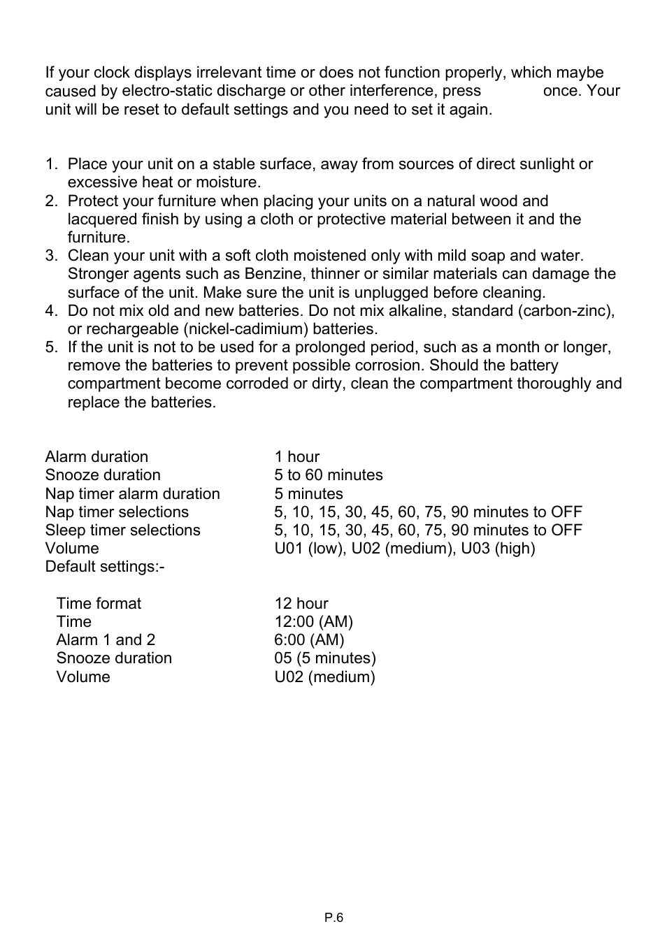 Equity by La Crosse 31112 Mood Light Alarm Clock User Manual | Page 6 / 7