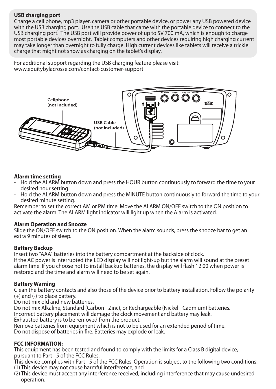 Equity by La Crosse 75904 Jumbo LED Alarm Clock User Manual | Page 2 / 4