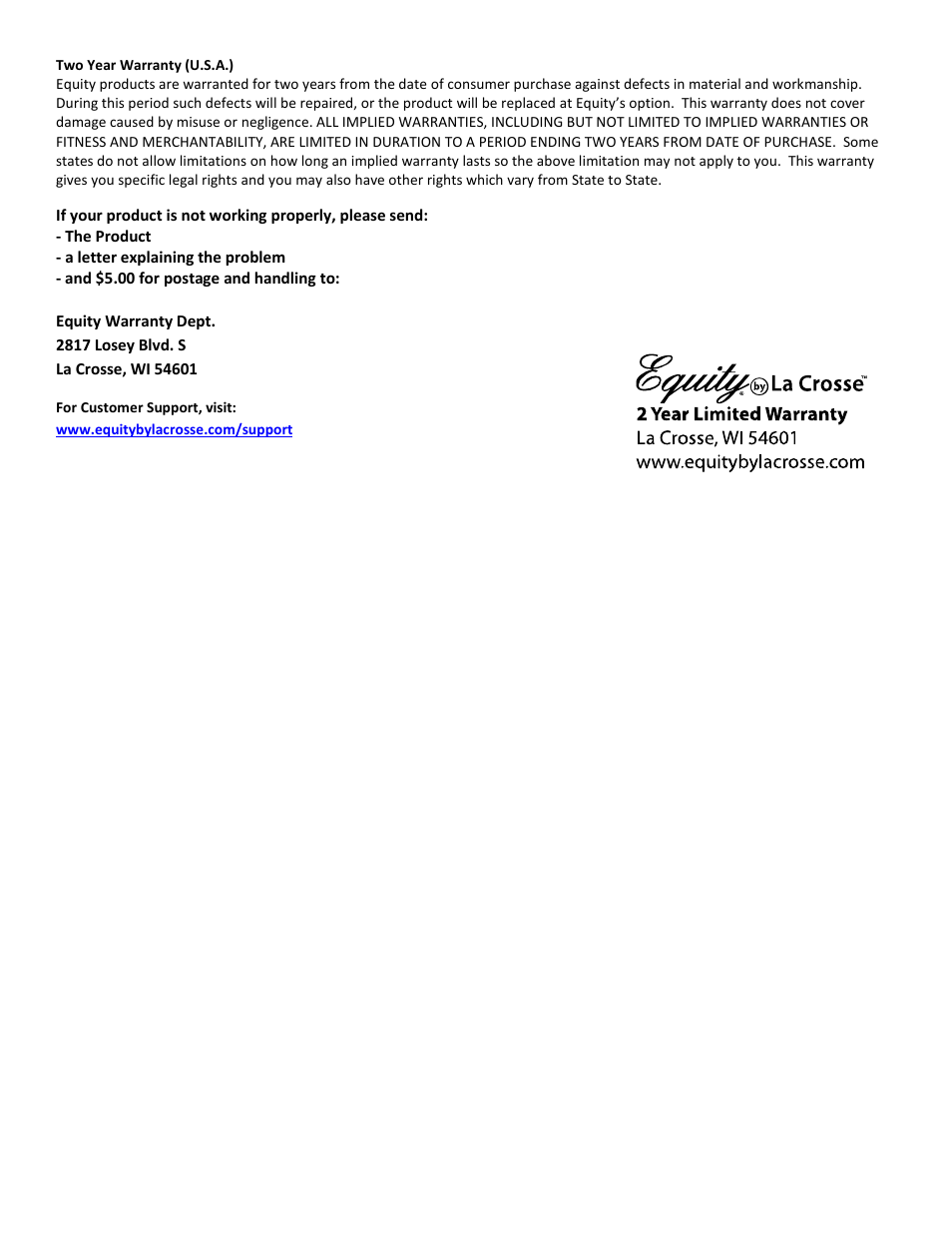 Equity by La Crosse 30029 Large LED Alarm Clock User Manual | Page 2 / 2