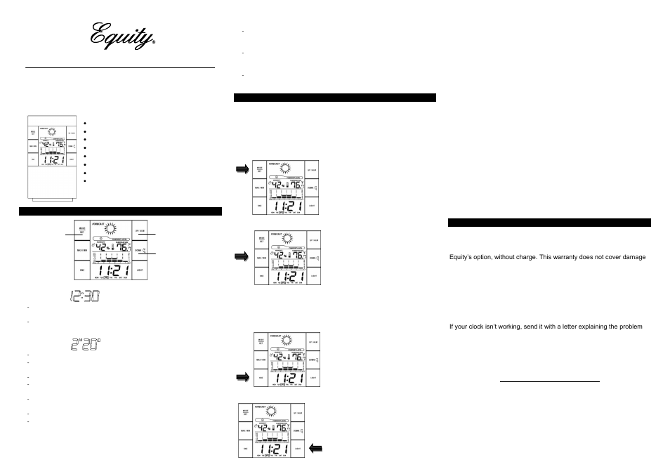 Equity by La Crosse 30221 Desktop Station User Manual | 1 page