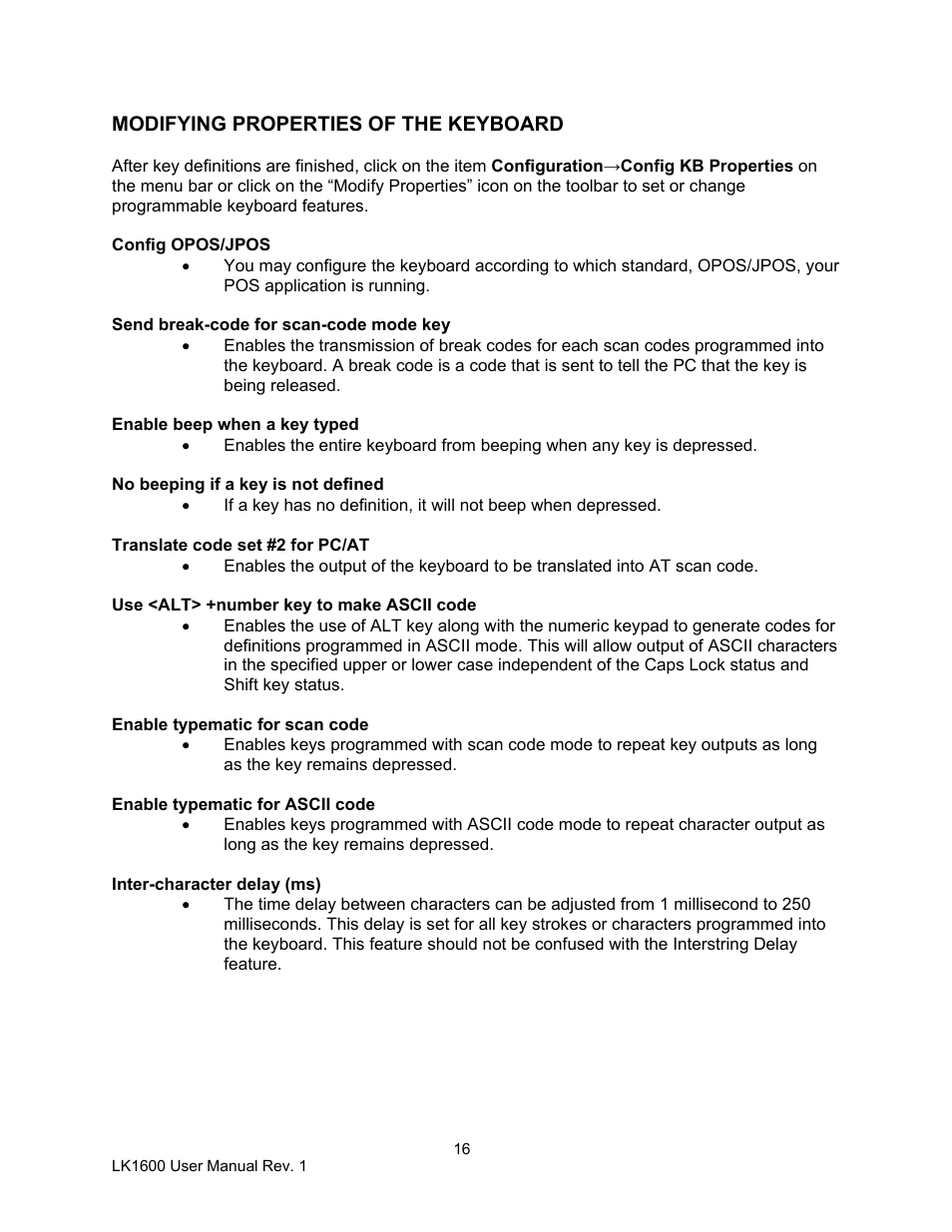 Logic Controls LK1600 User Manual | Page 16 / 26