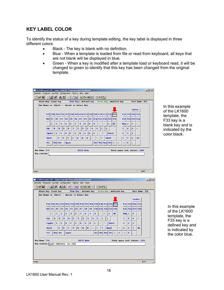 Logic Controls LK1600 User Manual | Page 18 / 26
