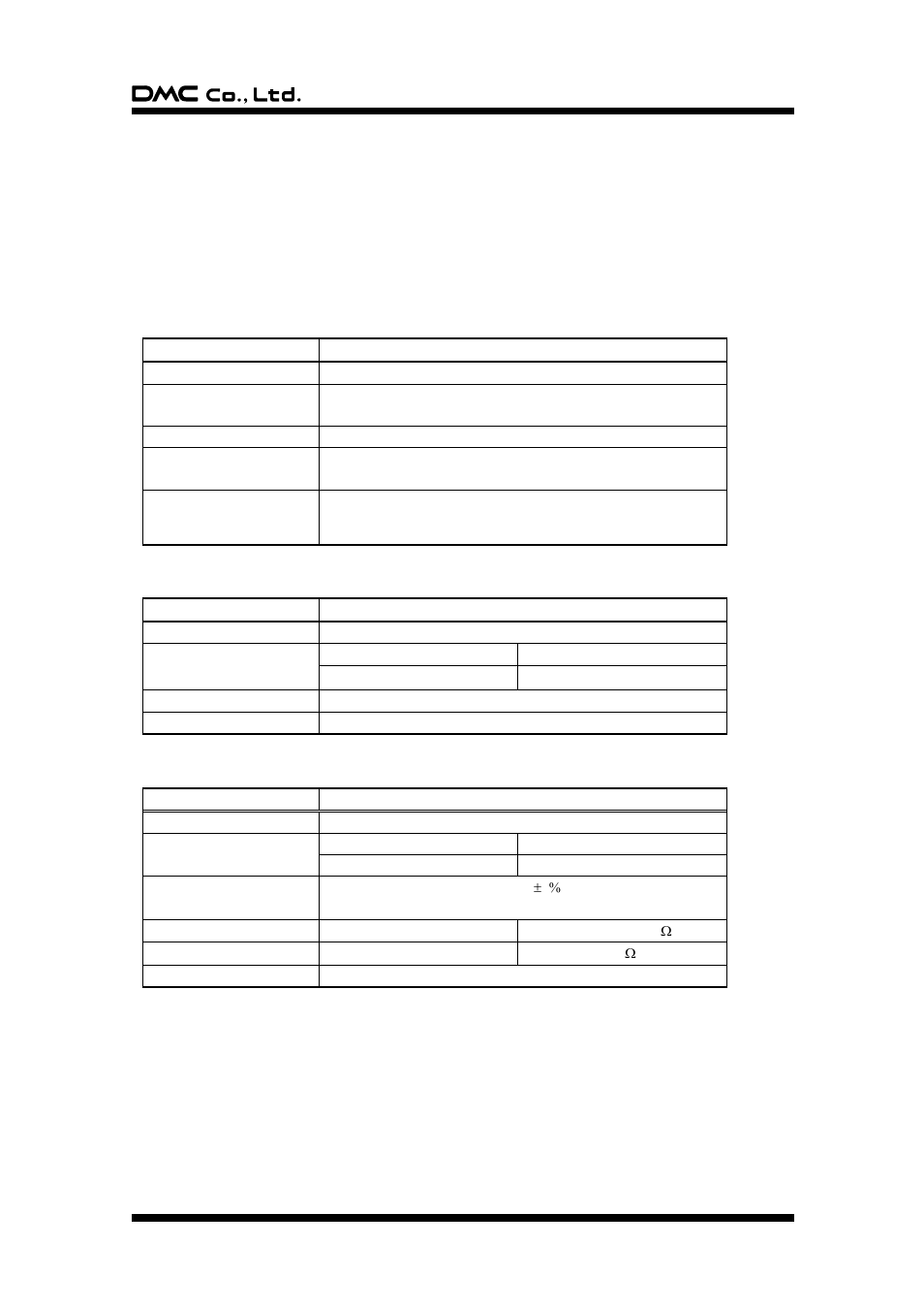Product specifications, 1. product applicable, 2. structure | 3. environmental specifications, 4. mechanical characteristics, 5. electrical characteristics | DMC FST Series User Manual | Page 3 / 12