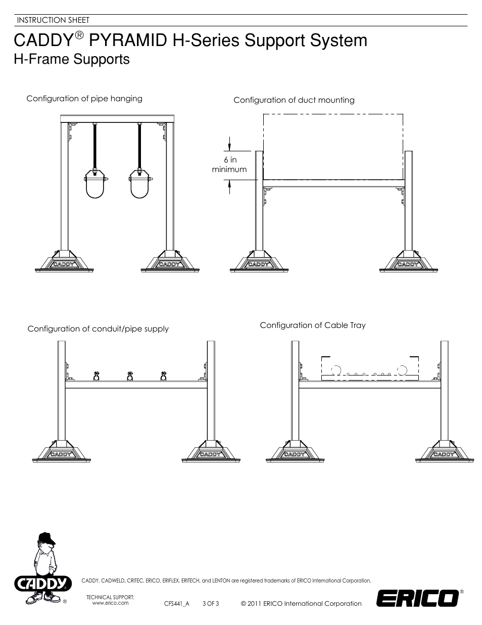Sheet3, Drawing view4, Drawing view5 | Drawing view6, Drawing view7 | ERICO H-Series CADDY PYRAMID Support System User Manual | Page 3 / 3