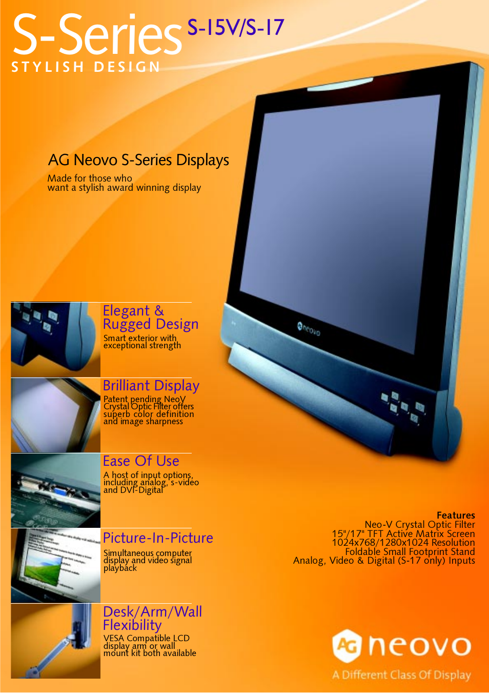 AG Neovo Neovo S-15V User Manual | 2 pages