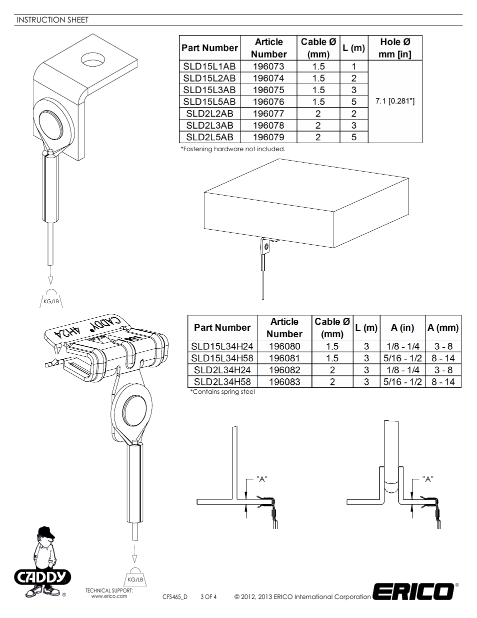 Sheet3, Drawing view7, Drawing view11 | Drawing view19, Drawing view20 | ERICO CADDY SPEED LINK Riveted Accessories User Manual | Page 3 / 4