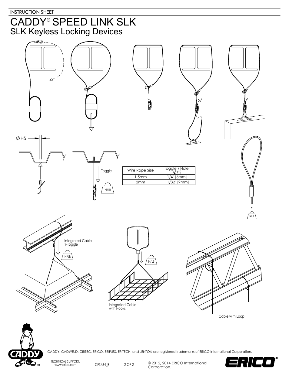Sheet2, Drawing view12, Drawing view13 | Drawing view14, Drawing view15, Drawing view16, Drawing view18, Drawing view19, Drawing view20, Caddy speed link slk | ERICO CADDY SPEED LINK SLK-Keyless Locking Devices User Manual | Page 2 / 2