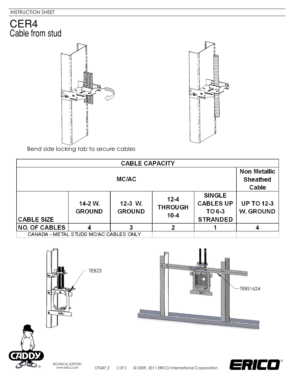 Sheet2, Drawing view8, Drawing view9 | ERICO CER4 Cable from Stud User Manual | Page 2 / 2