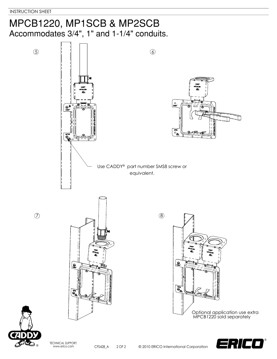 Sheet2, Drawing view6, Drawing view8 | Drawing view9, Drawing view10 | ERICO MP2SCB User Manual | Page 2 / 2