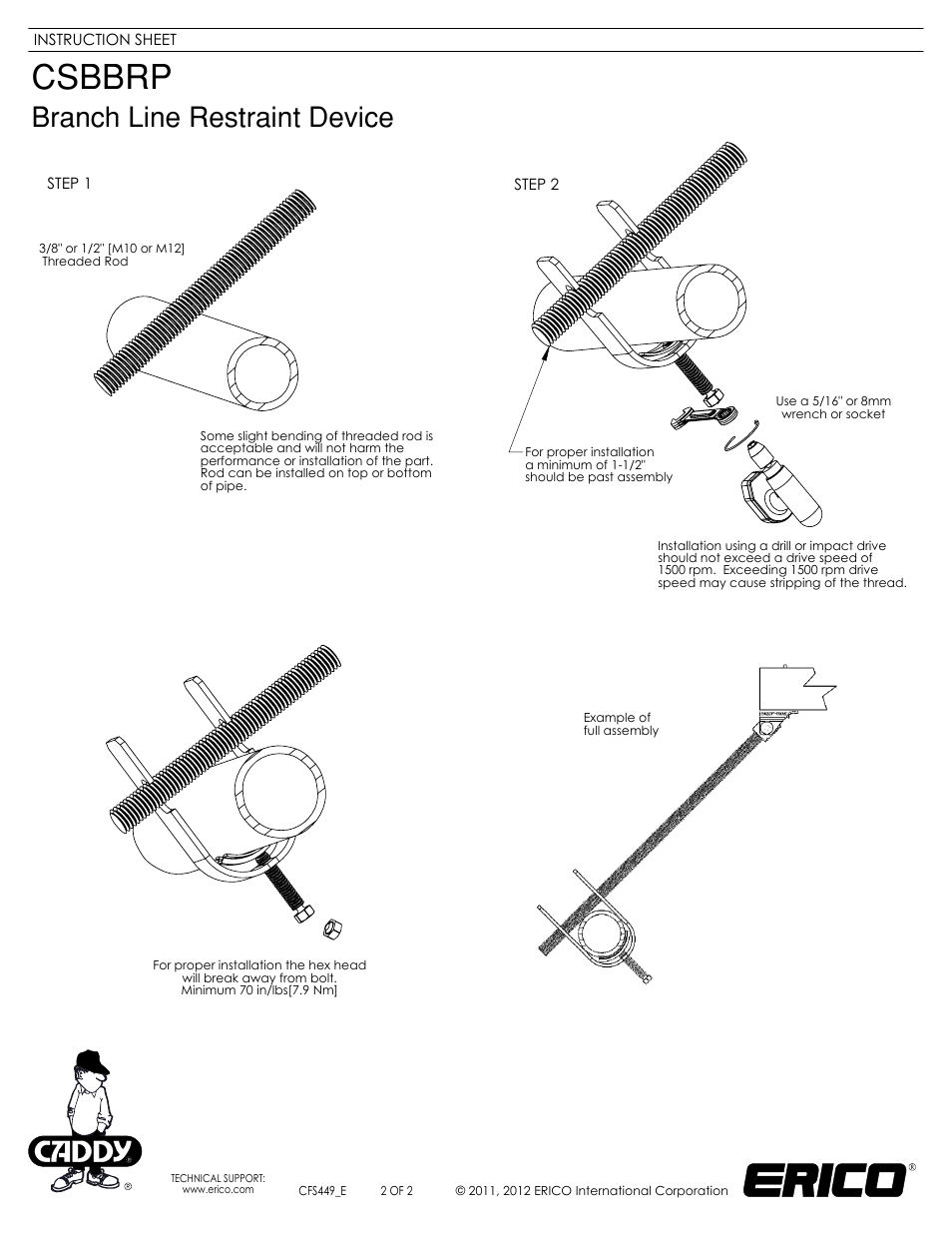 Sheet2, Drawing view6, Drawing view7 | Drawing view8, Drawing view9 | ERICO Branch Line Restraint Device User Manual | Page 2 / 2