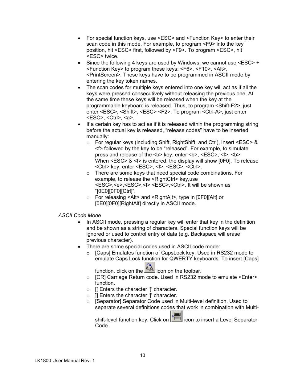 Logic Controls LK1800 User Manual | Page 13 / 26