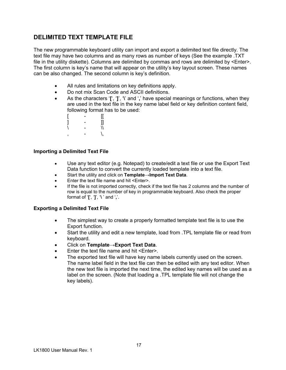 Logic Controls LK1800 User Manual | Page 17 / 26