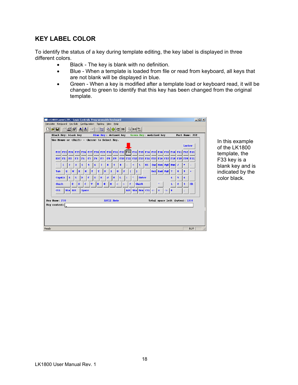 Logic Controls LK1800 User Manual | Page 18 / 26