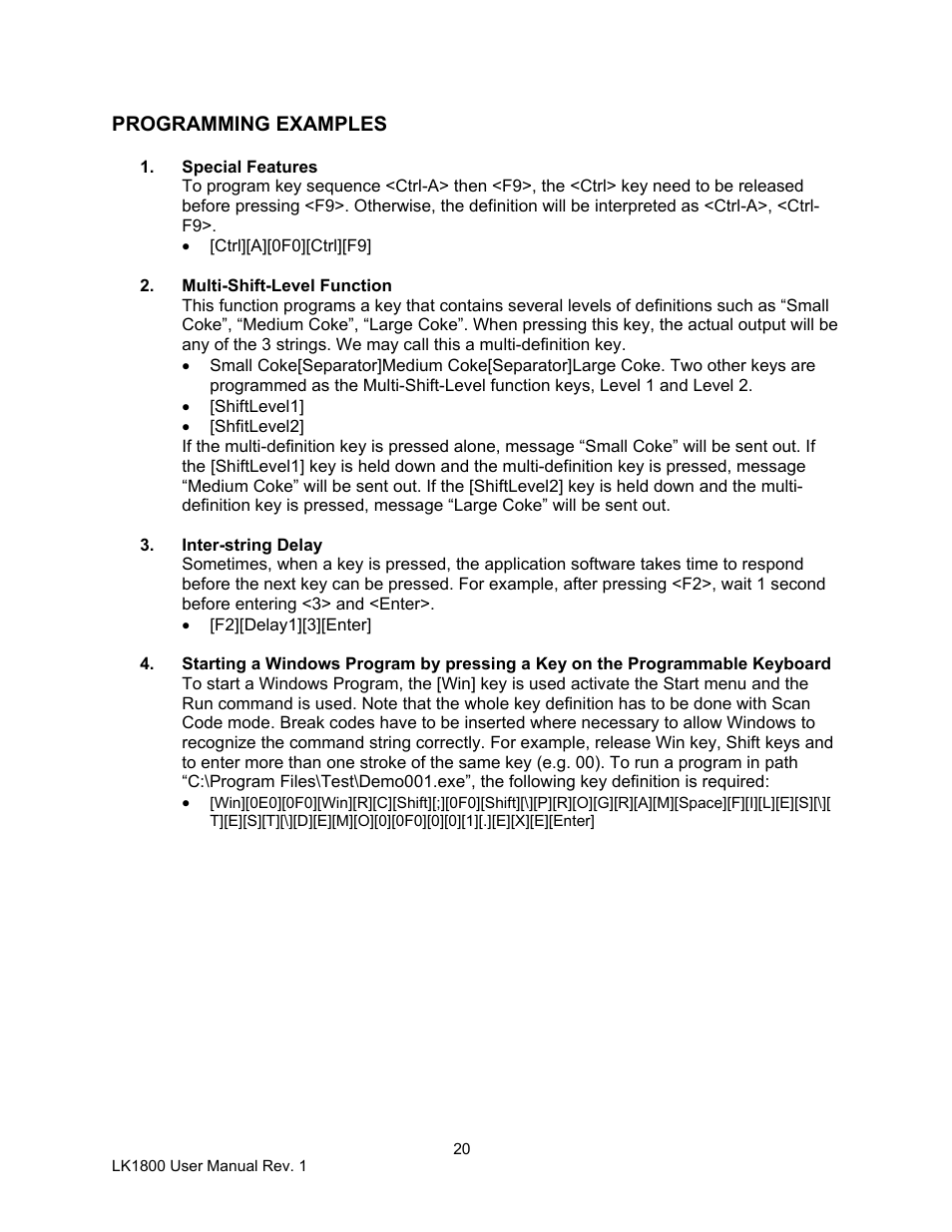 Logic Controls LK1800 User Manual | Page 20 / 26