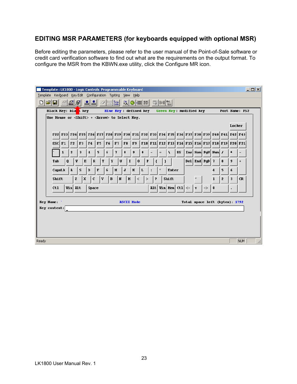 Logic Controls LK1800 User Manual | Page 23 / 26