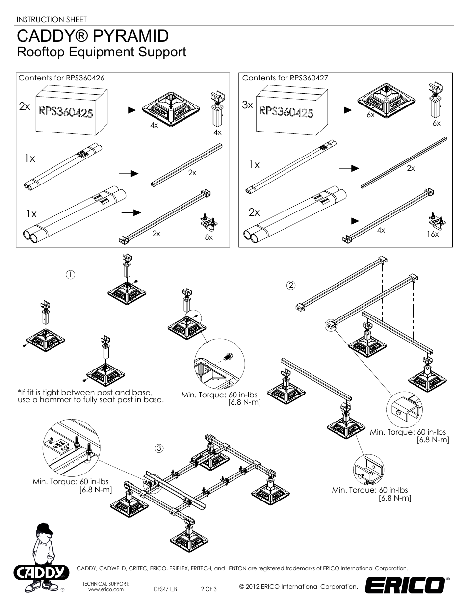 Sheet2, Drawing view31, Drawing view32 | Drawing view33, Drawing view38, Drawing view39, Drawing view40, Drawing view41, Drawing view42, Drawing view43 | ERICO CADDY PYRAMID Equipment Supports User Manual | Page 2 / 3