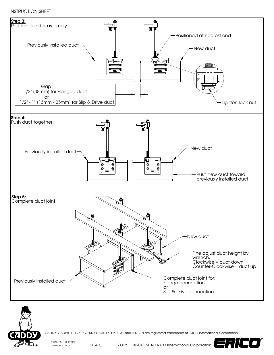 ERICO Top-Mount Duct Bracket User Manual | Page 2 / 2