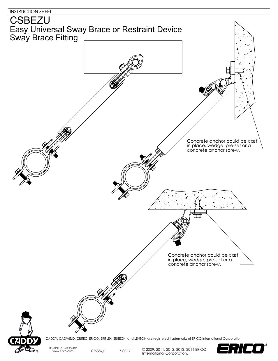Sheet7, Drawing view20, Drawing view21 | Drawing view23, Csbezu | ERICO CSBEZU - Sway Brace Fitting, Easy Universal Sway Brace User Manual | Page 7 / 17