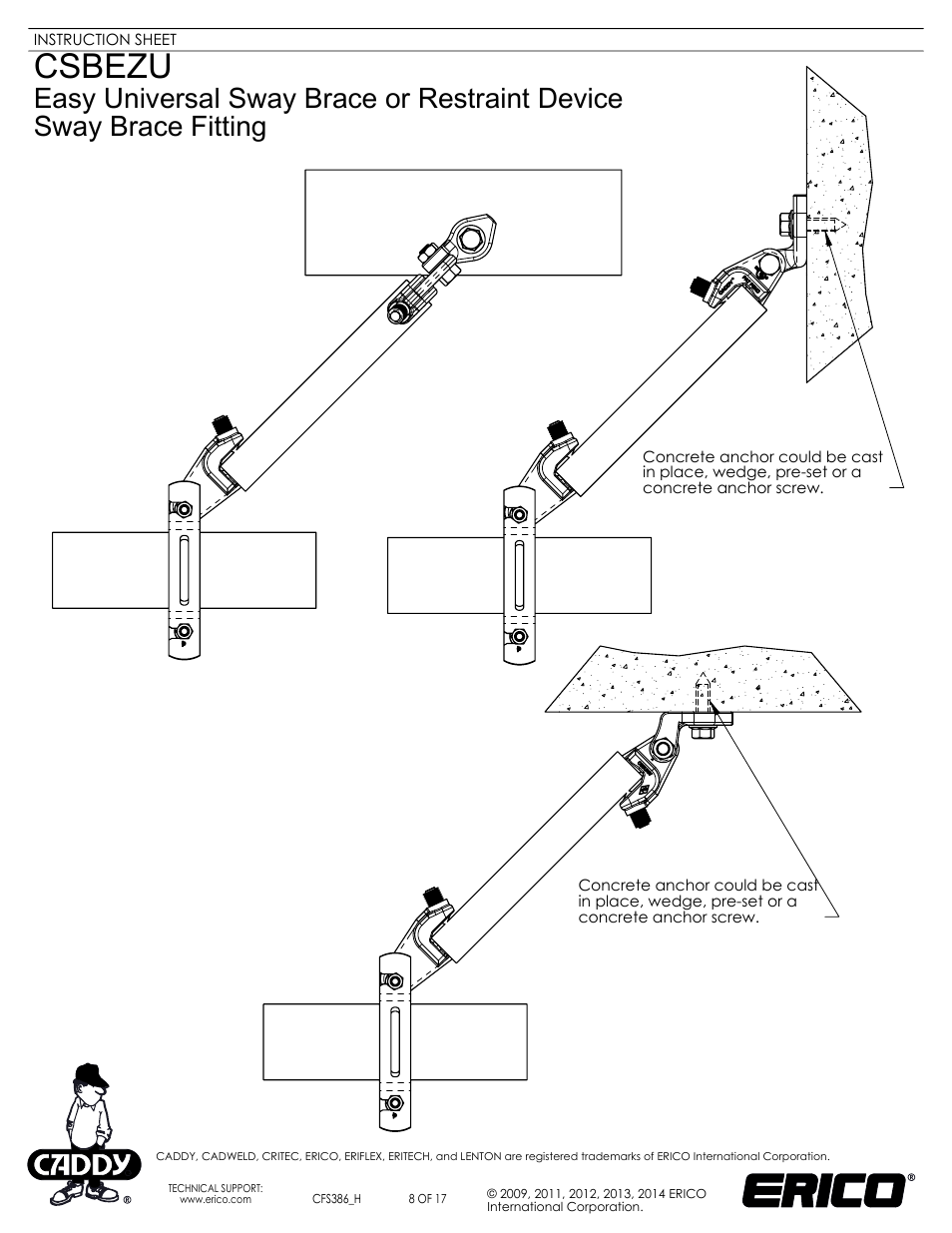 Sheet8, Drawing view26, Drawing view29 | Drawing view32, Csbezu | ERICO CSBEZU - Sway Brace Fitting, Easy Universal Sway Brace User Manual | Page 8 / 17