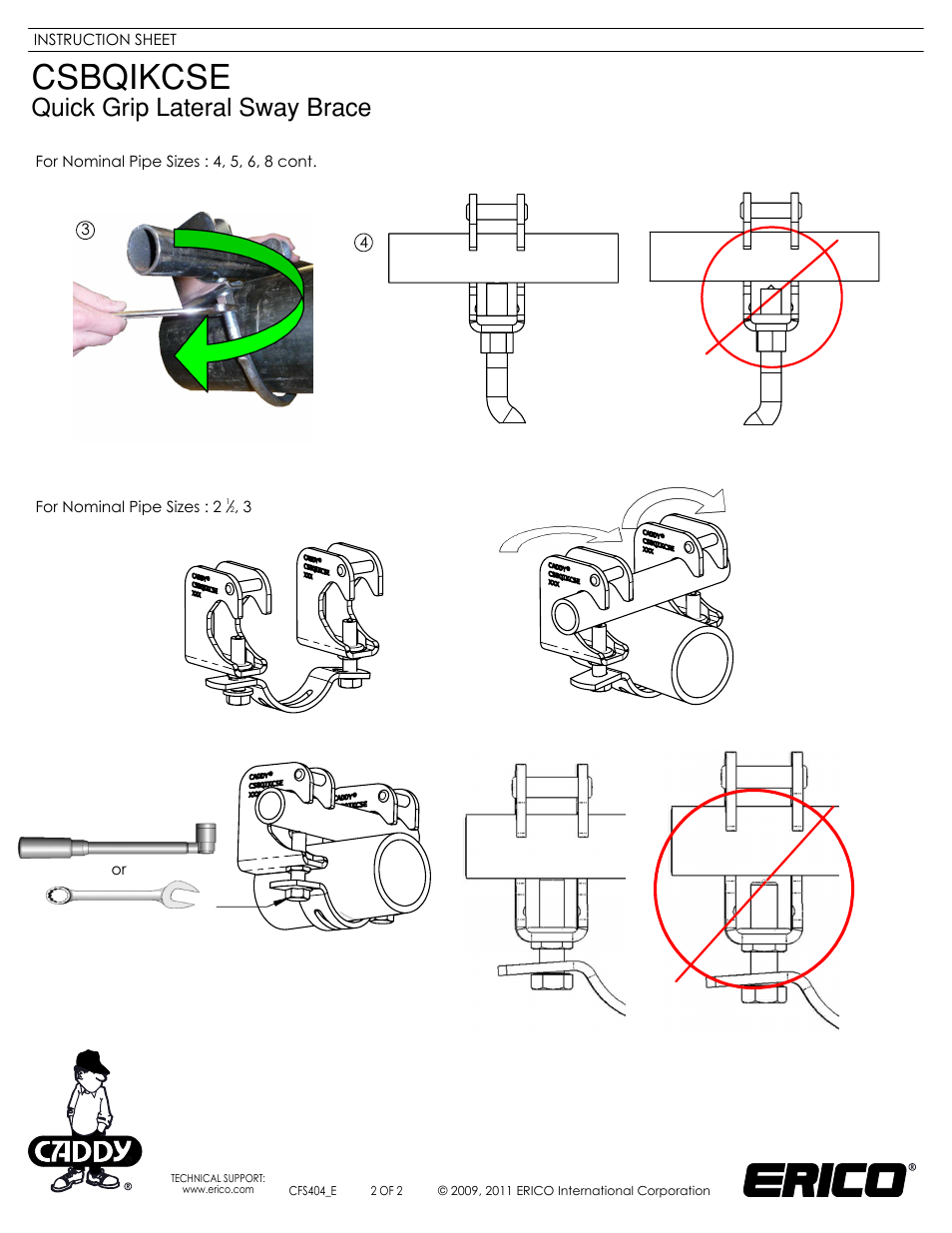 Sheet2, Drawing view4, Drawing view5 | Drawing view7, Drawing view17, Drawing view18 | ERICO CSBQIKCSE - Quick Grip Lateral Sway Brace User Manual | Page 2 / 2