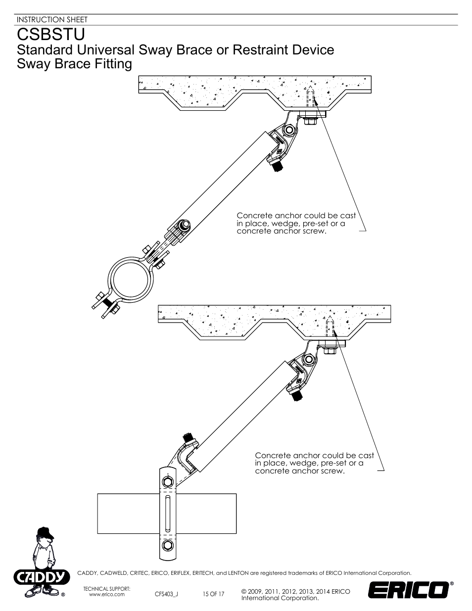 Sheet15, Drawing view78, Drawing view80 | Csbstu | ERICO CSBSTU - Sway Brace Fitting, Standard Universal Sway Brace User Manual | Page 15 / 17
