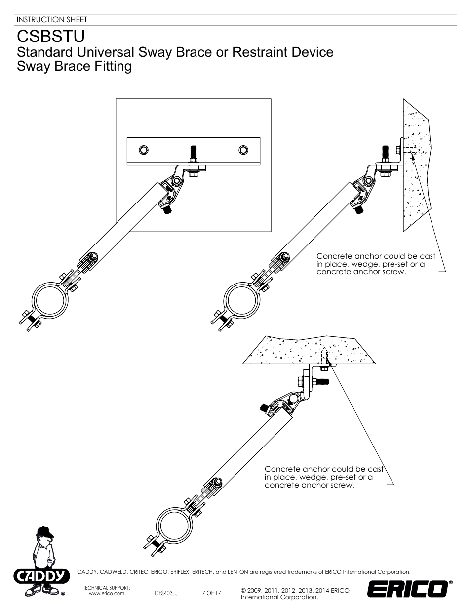 Sheet7, Drawing view18, Drawing view19 | Drawing view21, Csbstu | ERICO CSBSTU - Sway Brace Fitting, Standard Universal Sway Brace User Manual | Page 7 / 17