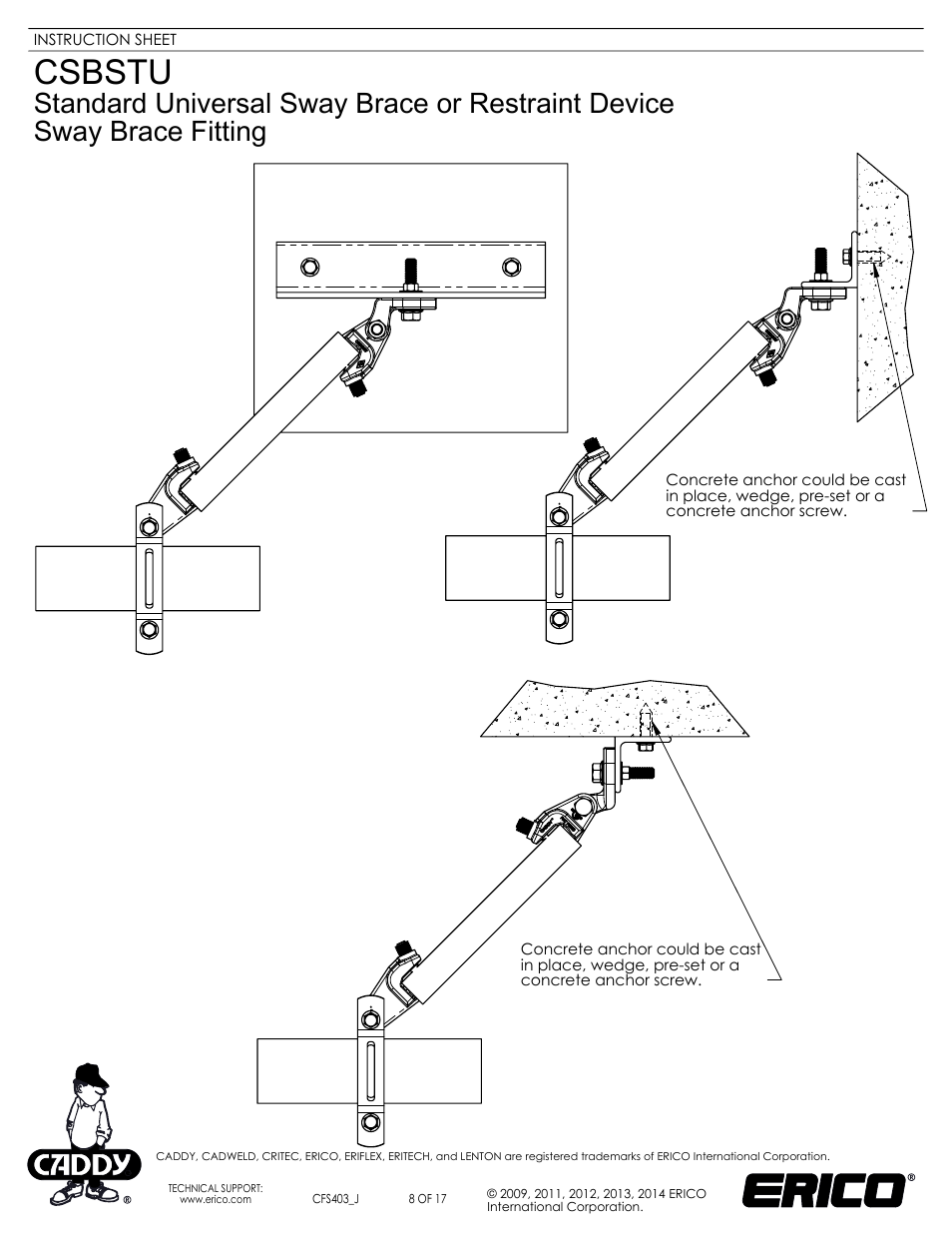 Sheet8, Drawing view25, Drawing view28 | Drawing view30, Csbstu | ERICO CSBSTU - Sway Brace Fitting, Standard Universal Sway Brace User Manual | Page 8 / 17