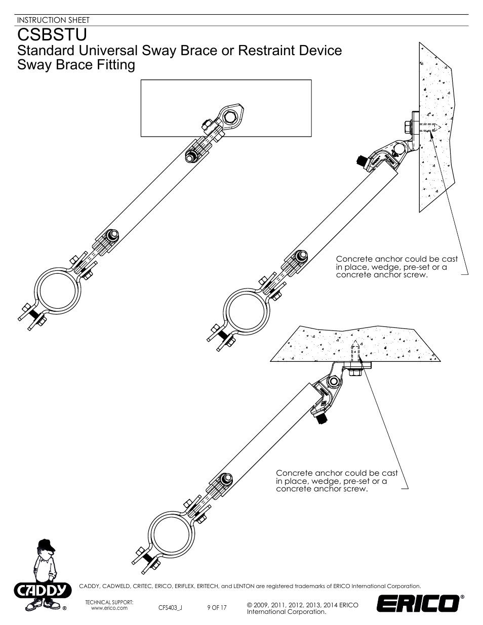 Sheet9, Drawing view31, Drawing view34 | Drawing view35, Csbstu | ERICO CSBSTU - Sway Brace Fitting, Standard Universal Sway Brace User Manual | Page 9 / 17