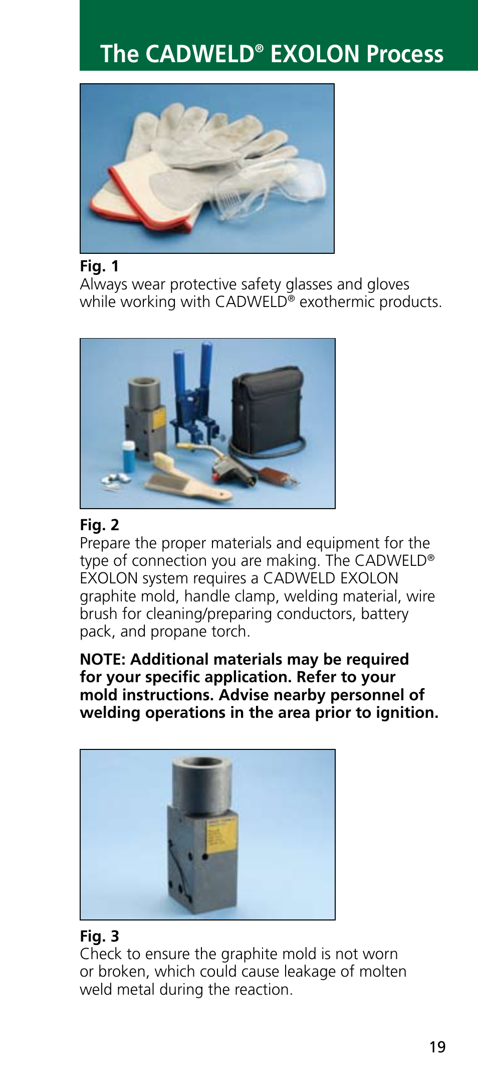 The cadweld, Exolon process | ERICO CADWELD Exothermic Welding User Manual | Page 21 / 40