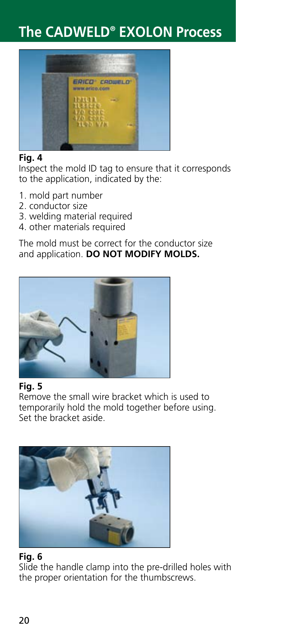 The cadweld, Exolon process | ERICO CADWELD Exothermic Welding User Manual | Page 22 / 40