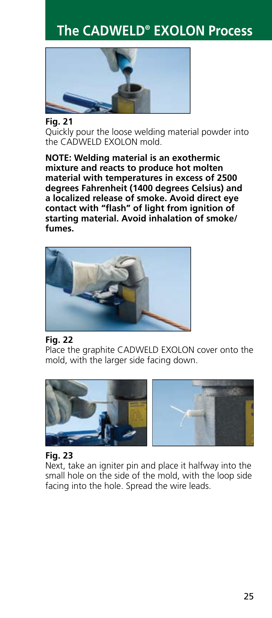 The cadweld, Exolon process | ERICO CADWELD Exothermic Welding User Manual | Page 27 / 40