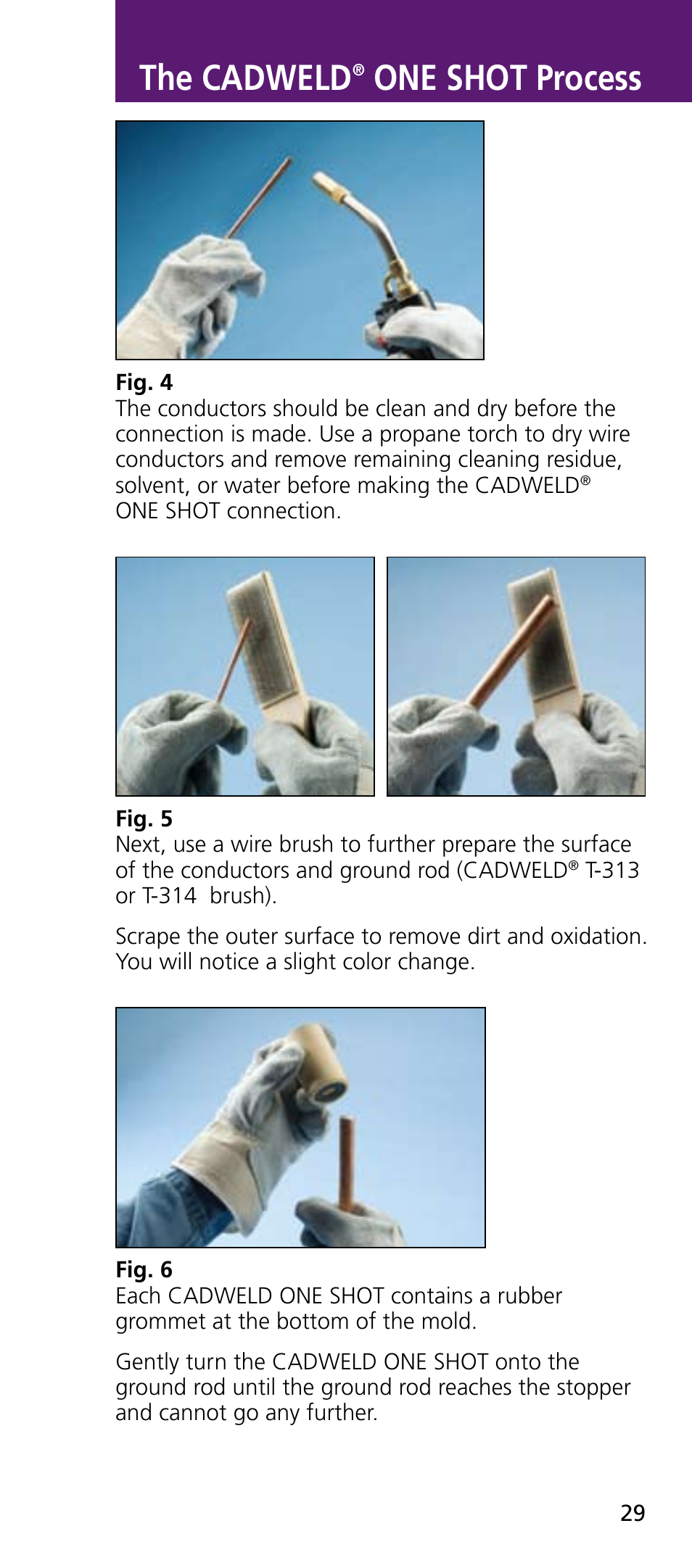 The cadweld, One shot process | ERICO CADWELD Exothermic Welding User Manual | Page 31 / 40