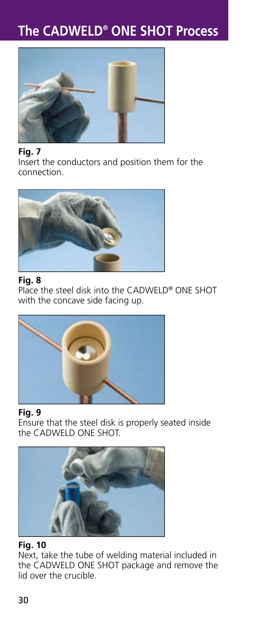 The cadweld, One shot process | ERICO CADWELD Exothermic Welding User Manual | Page 32 / 40