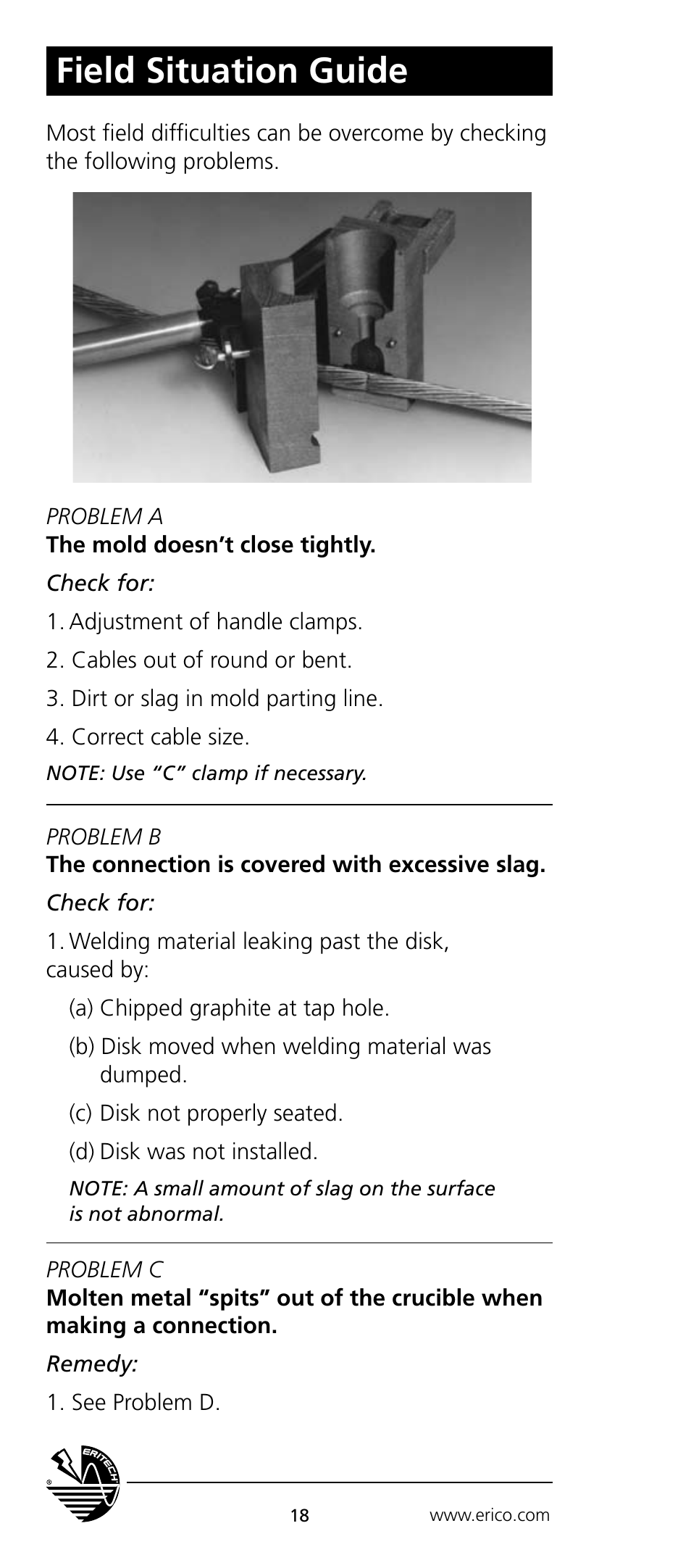 Field situation guide | ERICO CADWELD Electrical Connections User Manual | Page 18 / 24